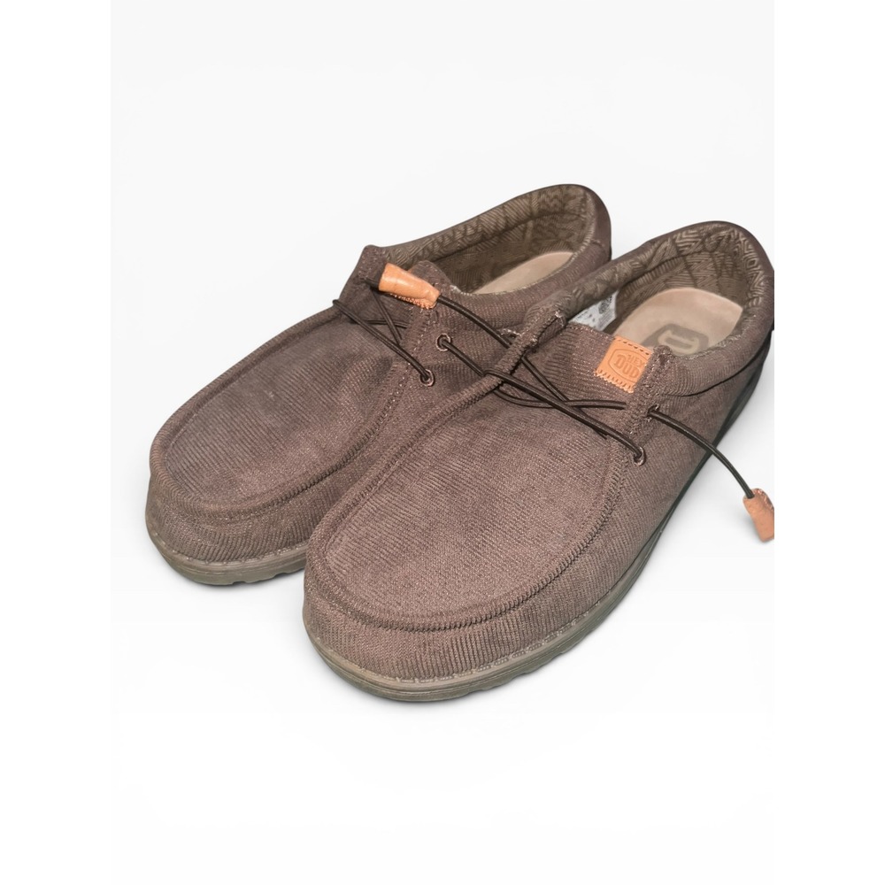 Hey Dude Wally Corduroy Chocolate Brown Mens Slip On Loafers Shoes 40163-200 9